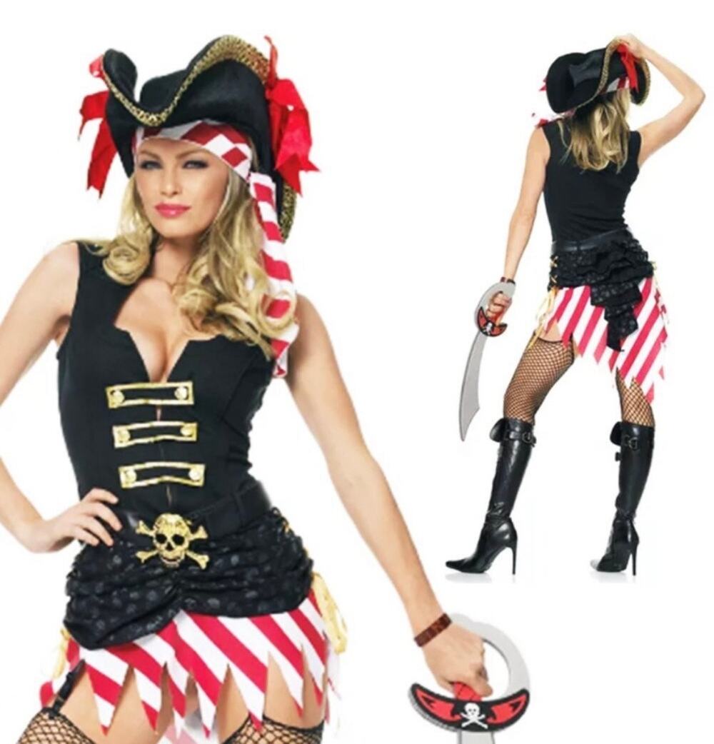 LEG AVENUE CAPTAIN MARAUDER SEXY PIRATE COSTUME W/ ADDITIONAL ACCESSORIES- LARGE